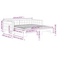 Канапе с изтеглящо легло и матраци черно 100x200 см кадифе
