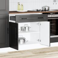 Кухненски шкаф, "Kalmar", черен, инженерно дърво