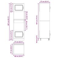 Шкафове за фурна, 2 бр. "Kalmar", дъб сонома, инженерно дърво