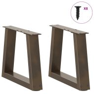 Крака за масичка за кафе, V-образни, 2 бр., естествена стомана, 30 x (30-31,3) см, стомана