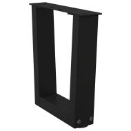 Крака за масичка за кафе, V-образни, 2 бр., черни, 40 x (30-31,3) см, стомана