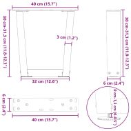Крака за масичка за кафе, V-образни, 2 бр., черни, 40 x (30-31,3) см, стомана