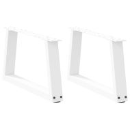 Крака за масичка за кафе, V-образни, 2 бр., бели, 70 x (30-31,3) см, стомана