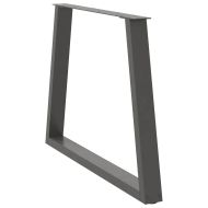 Крака за трапезна маса, V-образни, 3 бр., антрацит, 90x(72-73,3) см, стомана