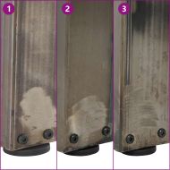 Крака за масичка за кафе, V-образни, 2 бр., естествена стомана, 38 x (42-43,3) см, стомана