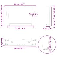 Крака за масичка за кафе, V-образни, 2 бр., антрацит, 50x(30-31,3) см, стомана