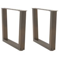 Крака за масичка за кафе, V-образни, 2 бр., естествена стомана, 50 x (42-43,3) см, стомана