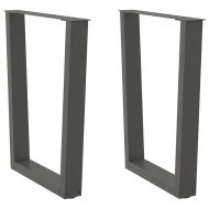 Крака за трапезна маса, V-образни, 2 бр., антрацит, 70x(72-73,3) см, стомана