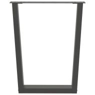 Крака за трапезна маса, V-образни, 2 бр., антрацит, 70x(72-73,3) см, стомана