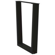 Крака за трапезна маса, V-образни, 2 бр., черни, 70 x (72-73,3) см, стомана