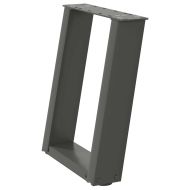 Крака за масичка за кафе, U-образни, 2 бр., антрацит, 38 x (42-43) см, стомана