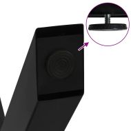 Крака за масичка за кафе, X-образни, 2 бр., черни, 37 x (30-31) см, стомана