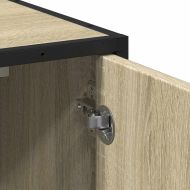 Шкаф за мивка за баня, дъб сонома, 65x33x60 см, инженерно дърво