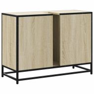 Шкаф за мивка в банята, дъб Сонома, 80x33x60 см, инженерно дърво
