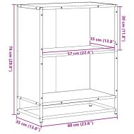 Шкаф за книги Grey Sonoma 60x35x76 cm Инженерна дървесина