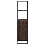 Висока етажерка Кафяв дъб 68x35x139 cm Обработено дърво и метал