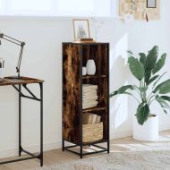 Библиотека, опушен дъб, 33,5x33x107,5 см, инженерно дърво