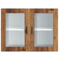 Кухненски стенен шкаф със стъклена врата Porto старо дърво