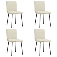 Трапезни столове, 4 бр, кремави, кадифе
