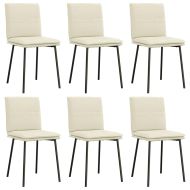 Трапезни столове, 6 бр, кремави, кадифе