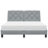 Легло с матрак, светлосиво, 120x200 см, плат