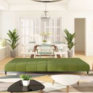 2-местно разтегателно канапе, светлозелено, кадифе