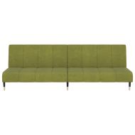 2-местно разтегателно канапе, светлозелено, кадифе