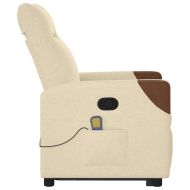 Изправящ масажен реклайнер стол, кремав, текстил