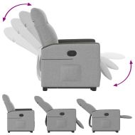 Изправящ реклайнер стол, облачно сив, текстил