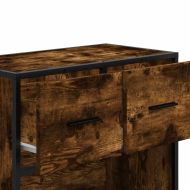 Нощно шкафче опушен дъб 60x31x60 cm Обработено дърво и метал