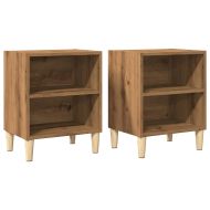 Нощни шкафчета, 2 бр, дъб артизан, 40x30x50 см, инженерно дърво