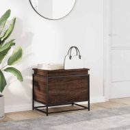 Кутия за съхранение, кафяв дъб, 60x40x51,5 см, инженерно дърво