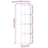 Шкаф за книги от старо дърво 36x30x143 cm Инженерна дървесина