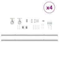 Механизъм за плъзгаща врата 400 см неръждаема стомана сребрист