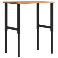 Работна маса светлокафява Дъб от масивна дървесина