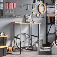 Работна маса светлокафява Дъб от масивна дървесина