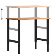 Работна маса светлокафява Дъб от масивна дървесина