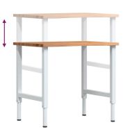 Работна маса светлокафява Дъб от масивна дървесина