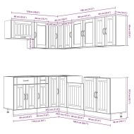 Комплект кухненски шкафове от 11 части Lucca, инженерно дърво