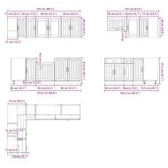 Комплект кухненски шкафове от 11 части Lucca, инженерно дърво