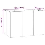 Кашпа, антрацит, 120x80x80 см, стомана