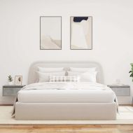 Нощни шкафчета за стена с LED осветление, 2 бр, бетонно сиви