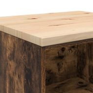 Гаражен шкаф за съхранение, опушен дъб, 60x51x85 см, бор масив