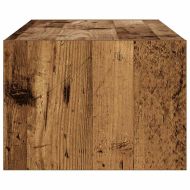 ТВ шкаф с LED осветление, старо дърво, 100X35,5x25 см