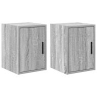 гараж стена шкафове, 2 бр, сив сонома, инженерно дърво