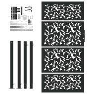 Градинска порта, черна, 100x175 см, дизайн от стоманено крило