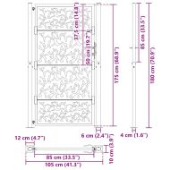 Градинска порта, черна, 100x175 см, дизайн от стоманено крило