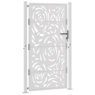 Градинска порта 100x175 см, изветряща стомана, дизайн с пламък