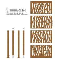 Градинска порта 100x200 см, устойчива на атмосферни влияния стомана, дизайн с трасета