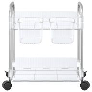 Количка за съхранение на 2 нива Прозрачна 37x28x43,5 cm Акрил